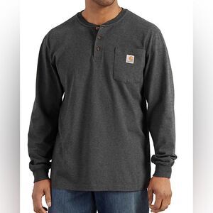 🆕 Carhartt Men’s Carbon Heather Long Sleeve Loose Git Heavyweight Henley 2X